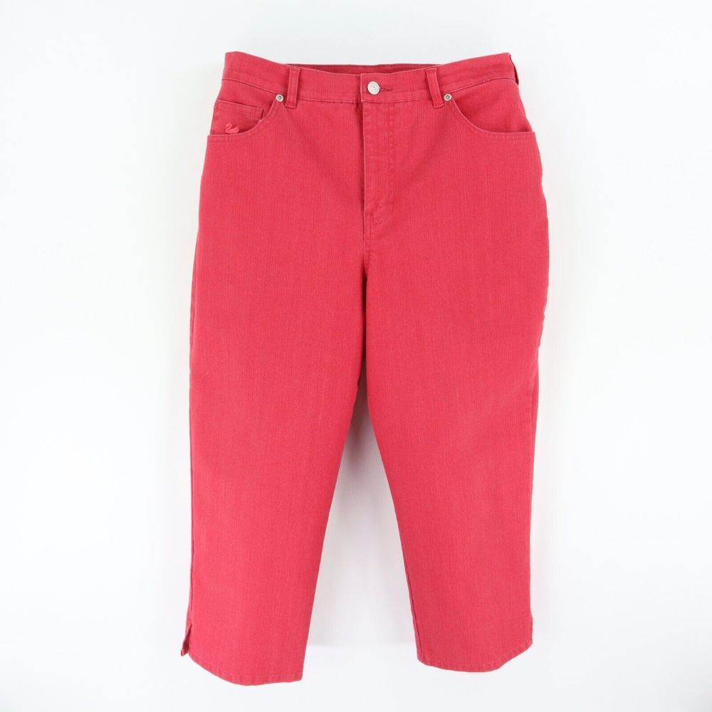 Gloria Vanderbilt Capri Jean High Rise Womens 12 Light Red Cotton Blend Denim